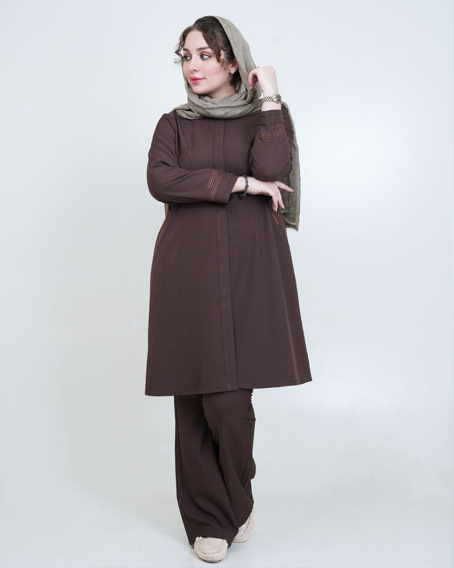 مانتو شلوار دکمه دار شاینا