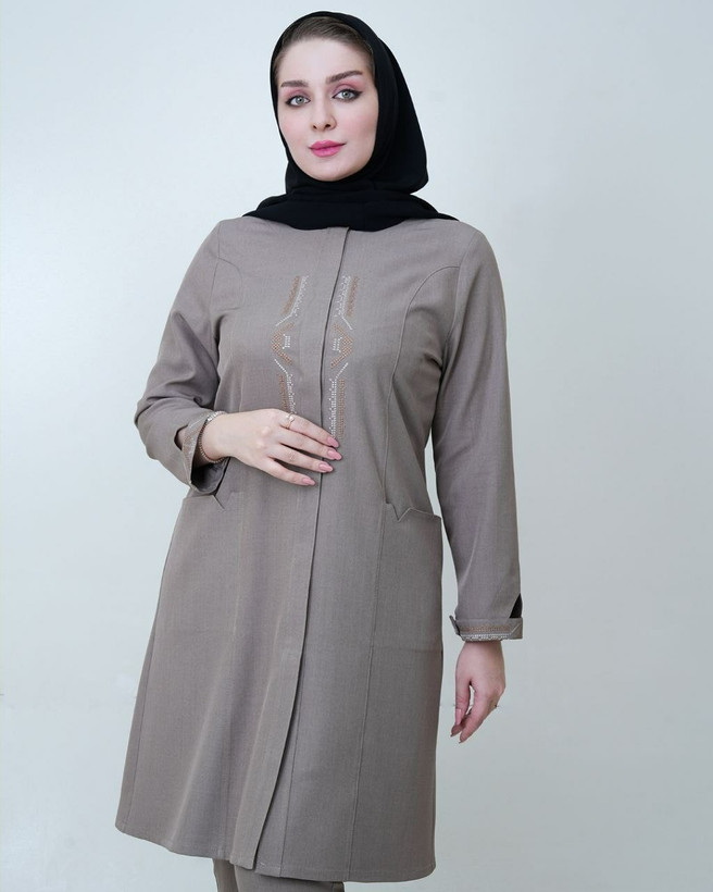 مانتو شلوار دکمه دار آراسته