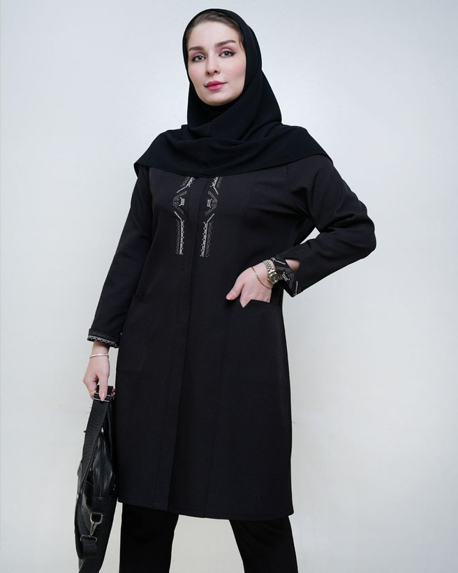 مانتو شلوار دکمه دار آراسته