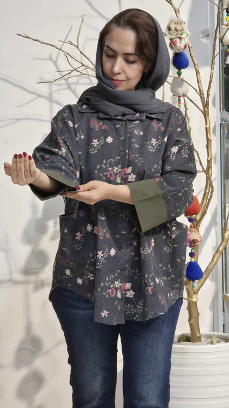 شومیز پاییزه دکمه دار نگار