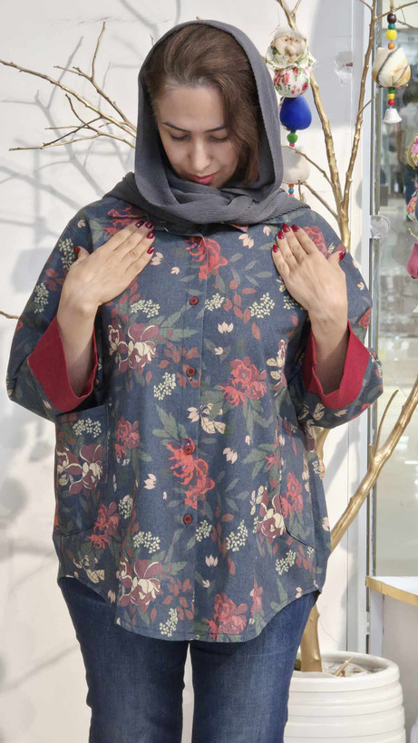 شومیز پاییزه دکمه دار نگار