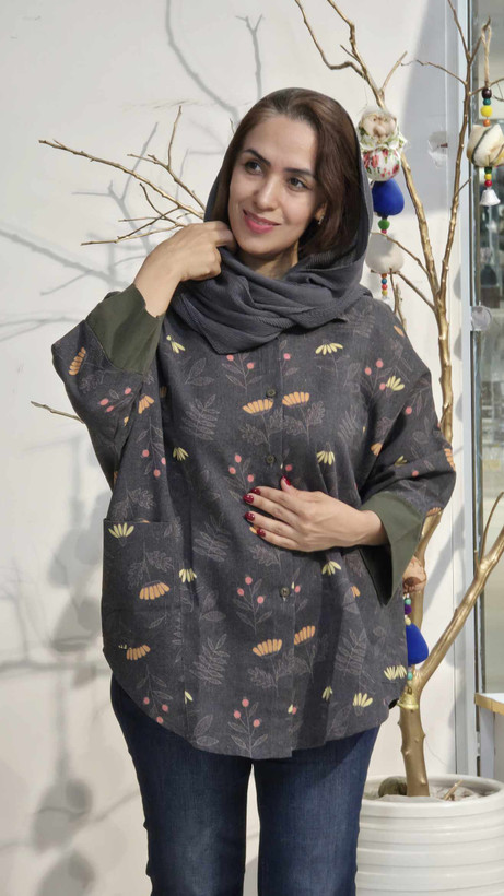 شومیز پاییزه دکمه دار نگار