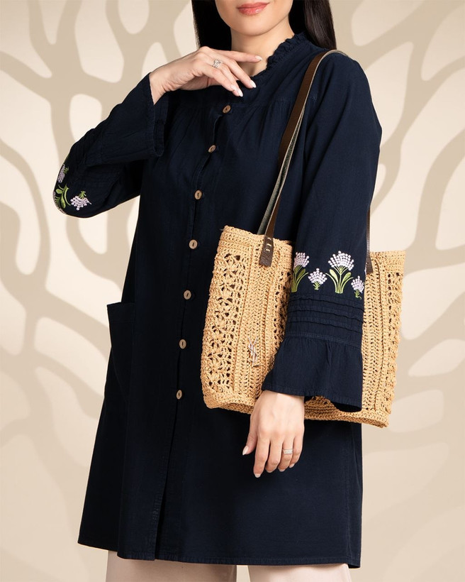 مانتو دکمه دار جیب دار آیلین